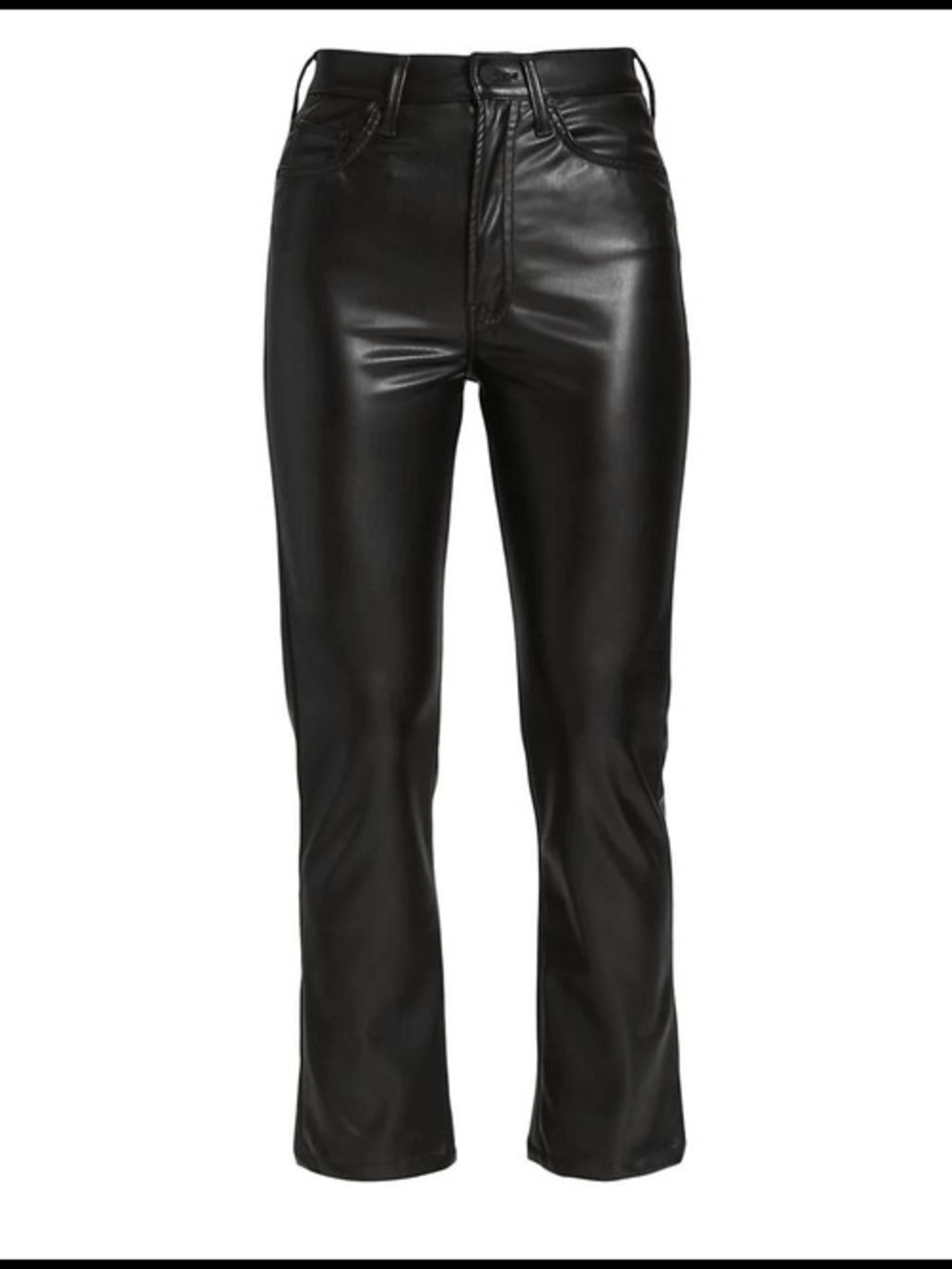 MOTHER High Rise Rider Ankle Faux Leather